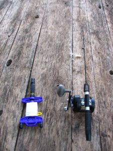 Fishing rod and kite string.