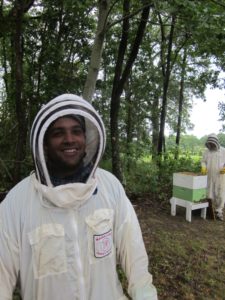 Figure 1: Surveying hives on the CMREC, during the summer of 2011.