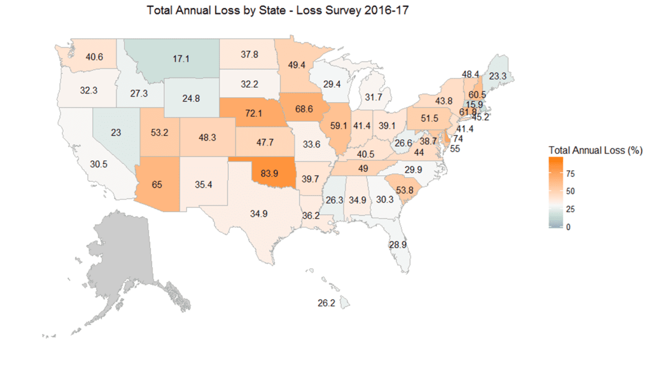 Preliminary 20162017 State Total and Average Losses Bee Informed